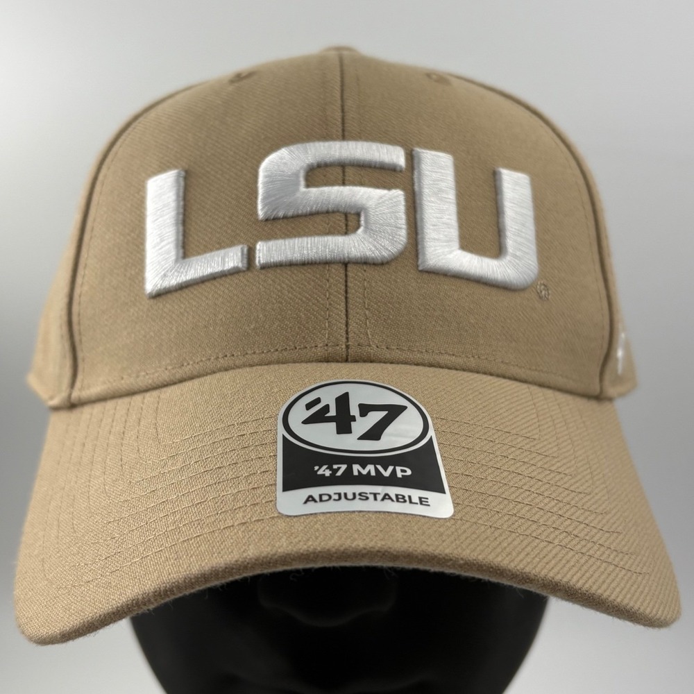 47 Brand LSU Tigers MVP Adjustable Hat Tan Khaki Baseball Cap OSFA